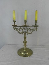 Kerzenständer 3-flammig Verziert Vintage Messing Antik 3,7 kg Kerzenhalter 8a1