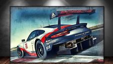 LEINWAND BILD ER XXL POP ART AUTO 911 RSR RACING ABSTRAKT WAND POSTER DEKO