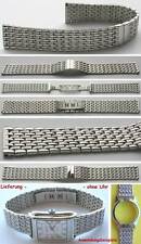 EDELSTAHLUHRENARMBAND 17 mm oder 17,5 mm od. 18 mm MASSIV Verdeckte Faltschließe