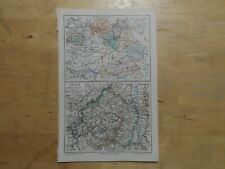 Orig.(1908) Lithographie Landkarte Administrative Einteilung Bayern Pfalz (N14E)