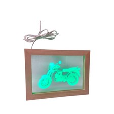 MZ ETZ 150 LED-Holzrahmen 17 x13 cm USB Schalter Plexiglas ETZ 250 DDR Motorrad