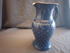 Krug Keramik Arnold Blau Weiss gepunktet Groß 1,7 Liter