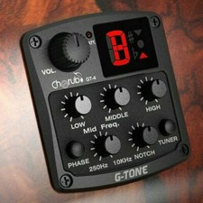 Cherub GT-4 Acoustic Guitar Pickups 3-Bands Equalizer Tuner Preamp Piezo Pickups
