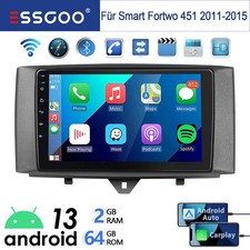 9" Android 14 Carplay 2+64G Für Smart Fortwo 451 11-15 Autoradio GPS Nav BT WIFI