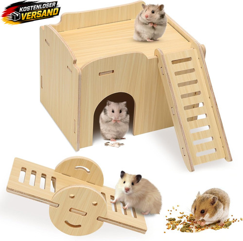 Hamsterhaus holz mit plattform - hamsterhaus,