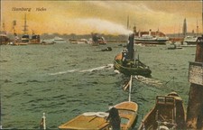 Ansichtskarte (b169)  Hamburg Hafen Botte Dampfer Schiffe 1923