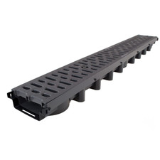 Entwässerungsrinne Kunststoffrost 6,3 cm A15 begehbar Terrassenrinne Regenrinne