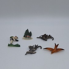  5 Alte Anstecknadel Hutnadel Wandernadel Brosche, Harz