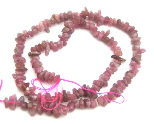 Strang pebbels turmalin - turmalin, (rosa)