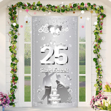 Silberhochzeit tür banner - silberhochzeit,
