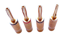 HIFI 4 St. vergoldete Bananenstecker mit Feder-Büschel-Stecker 4 mm