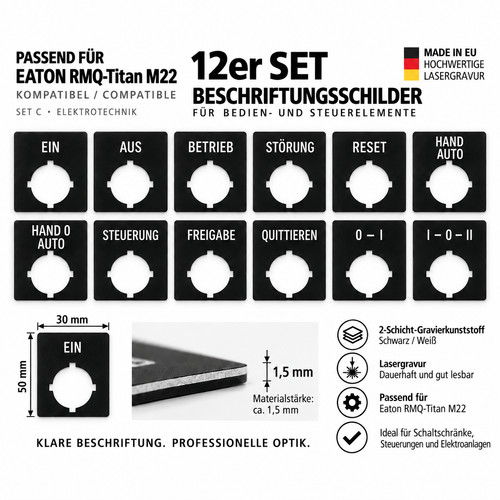 12er set beschriftungsschilder - set,