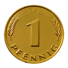 1 Pfennig 24 Karat vergoldet Glückspfennig Geschenk Geburtstag Jahrgang 1949-96