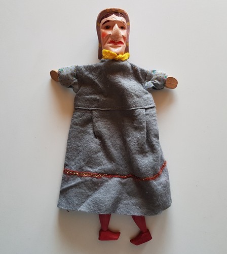 Alte handpuppe mit holzkopf - alte,