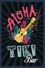 Holzschild 30x20 cm Aloha Tiki