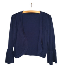 Kurzes Jäckchen von Kaffe, Dunkelblau, Volantärmel, Gr. XL