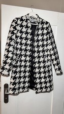Neu: H&M Hahnentrittmuster Karomantel Mantel Gr. 36 Schwarz Weiss