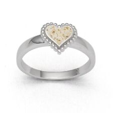 DUR 925 Silber Schmuck Ring "Herz" klein mit Strandsand R5633 NEU