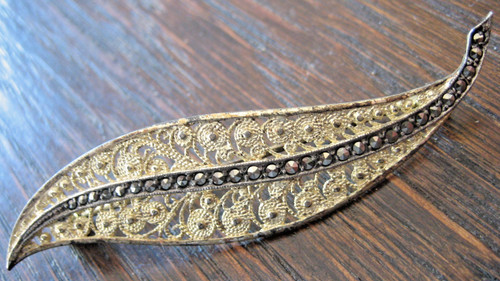 Art deco markasit brosche - markasit,