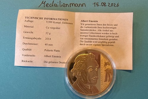 Gedenkmedaille albert einstein - albert,