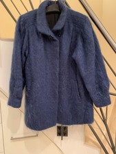 Mohair Angora Wolle warm Mantel, Jacke, Damen 46 48 L XL blau- neu!