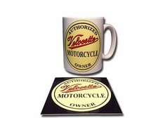 VELOCETTE BESITZER KERAMIKTASSE PLUS **GRATIS** EMAILLIERTE OBERFLÄCHE UNTERSETZER, RETRO.
