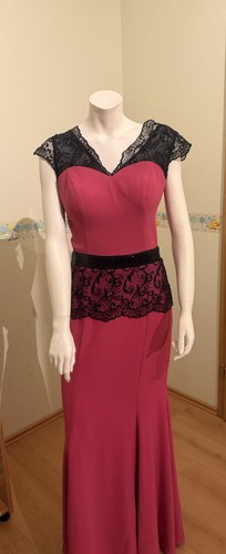 Pink schwarzes abendkleid - pink-schwarzes,
