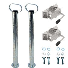 2x Abstellstütze 600mm Set inkl. Klemmhalter Ø 48mm & Schrauben für PKW Anhänger