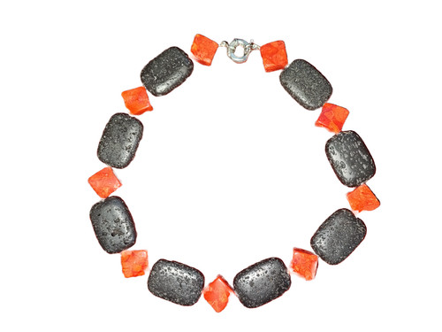 Vintage halskette mit roter - vintage,