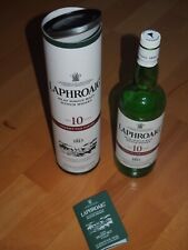 schöne leere Whisky Flasche, Laphroaig Sherry Oak Finish mit Dose und Heftchen