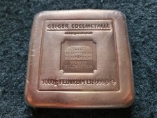 Kupferbarren Geiger 1 kg / 1000g  999.9  Feinkupfer Schloss Güldengossa