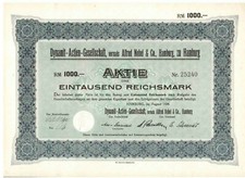 Dynamit AG vormals Alfred Nobel & Co. Hamburg  1928   1000RM