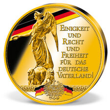 DEUTSCHE NATIONALHYMNE MEDAILLEN - 70 MM - 24 KARAT GOLD / VERGOLDET - SELTEN