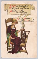 um 1905 Grußkarte "Spin