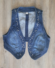Damen Denim Weste Nieten Gr. S