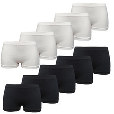 10er Pack Damen Hotpants Slips Panty Unterwäsche Dessous Unterhose aus Microfase