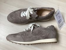 Hassia Damen Sneaker braun grau Strass butterweich Gr.38 Echtleder NP 175,-€