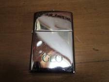 Benzinfeuerzeug GEO Werbegeschenk Lighter Cigarette Case Feuerzeug