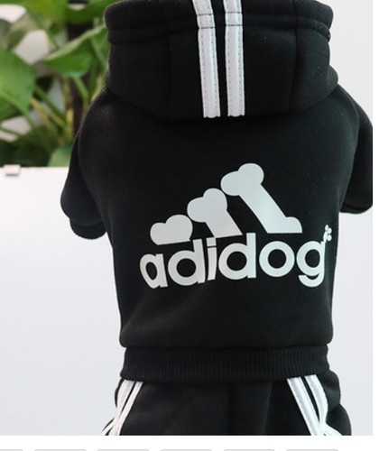Hundeanzug adidog schwarz mit