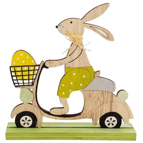 Osterdeko hase auf roller - osterdeko,