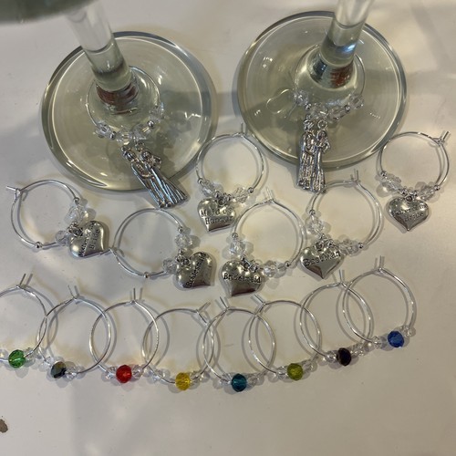 Hochzeit weinglas charms - hochzeit, set