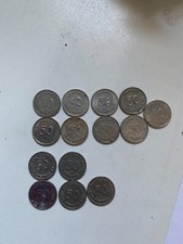 14 X 50 Pfennig Münzen 1949 usw. Bank Deutscher Länder(5 davon) Dach Bodenfund