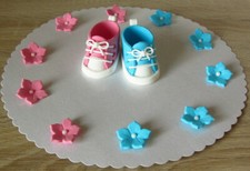 Babyschuhe fondant tortendeko - babyschuhe,