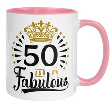 Tasse 50. Geburtstag | Krone & Spruch | 50 and Fabulous