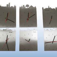 Edelstahl V2A Wanduhr Skyline