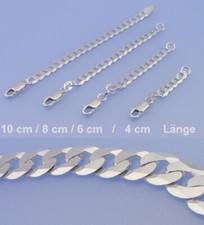 Echt 925 Silber Panzer Ketten verlängerung 4  6 / 8 / 10 cm Länge 5 mm Karabiner