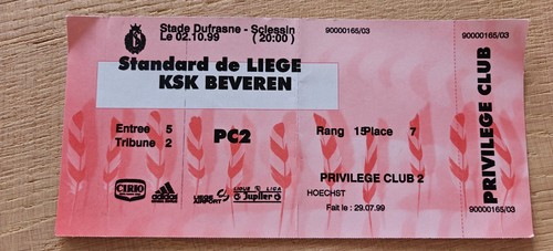 1999 lüttich standard - lüttich, ticket