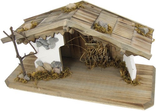 Krippenstall aus holz - krippenstall,
