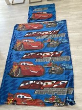 Cars Bettwäsche Auto Bezüge Blau Mc Queen 100 % Baumwolle Wende
