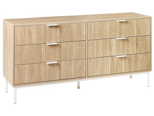 Kommode beige mit geriffelten